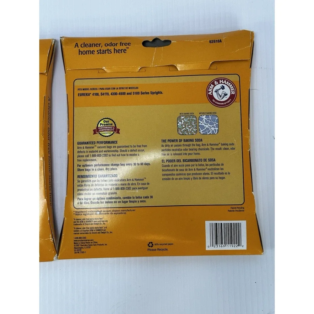 Arm Hammer Odor Eliminating Vacuum‎ Bags Eureka AA 62618A 5 Bags In Total